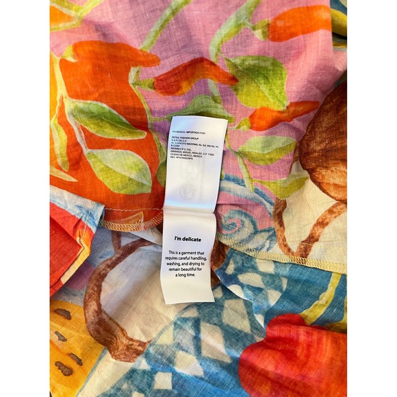 FARM Rio Maxi Dress Tropical Print Spaghetti Strap Belted Flowy Women Size M - Picture 7 of 7